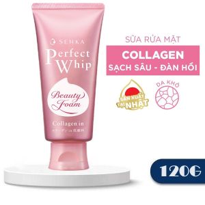 Sữa Rửa Mặt Senka Perfect Whip Beauty Foam Collagen In Facial Wash 120g Bổ Sung Collagen Ngăn Lão Hóa Da