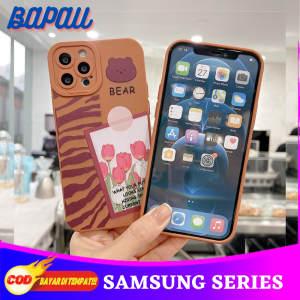 Case Samsung A04S A12 4G A13 5G A32 4G M12 Casing Pro Camera Bear Tulip Chocolate Protection Camera