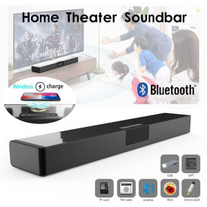 Banchugw Fashion bluetooth sound bar speaker Full-Range Home theater subwoofer soundbar for TV，PC computer alarm clock radio support remote control