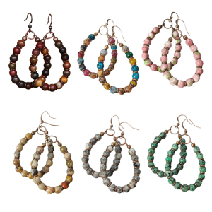 Unique Handmade Bohemian Earrings with Natural Stones Stylish Drop Ear Rings Charm for Fashion Forward Individuals