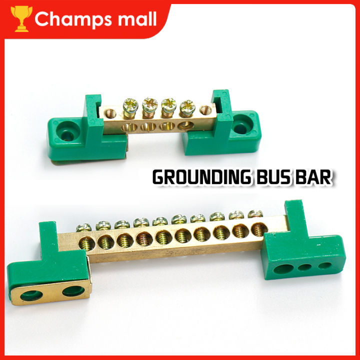 Grounding Terminal Bar Brass Grounding Strip Bus Bar Block 6/8/12 Hole