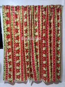 CHRISTMAS WINDOW CURTAINN SA BAHAY /GEENA FABRIC TELA PO ETO
