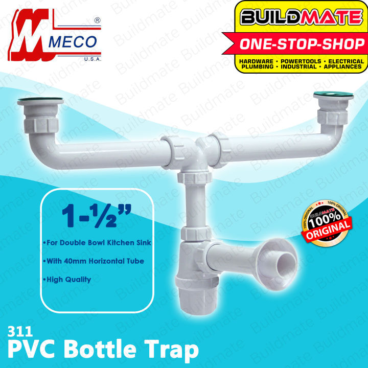 1.5" X 1.5" Clear Removable Bottle Trap – P-Trap Replacement For Sink Drains, Easy Clean, Blocks Sewer Gases