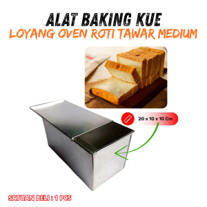 ( 1 PCS )  CETAKAN STAINLESS MEDIUM LARGE RECTANGLE MOULD / LOYANG OVEN ROTI TAWAR BESAR TANGGUNG
