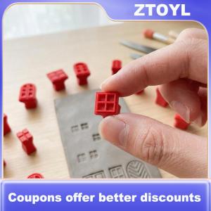 【ZTOYL】 Plastic Pottery Stamp Kit 25pcs Clay Molding Window Pattern Stamps DIY Tool Set for Kids Art Class