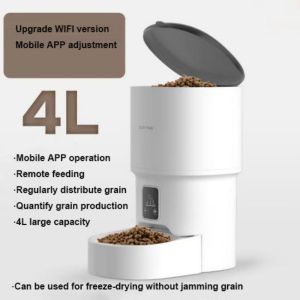 PAZNUL 4L Pet Intelligent Automatic Feeder 2 Styles White Cat and Dog Food Feeding Machine WiFi Mobile Phone Remote