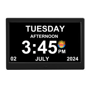 7寸时钟Digital Day Clock with 5 Display Modes & Remote Control Large Screen Calendar Clock for Elderly Dementia Seniors 4 Font Colors Auto Dimmable Ideal for Home & CarFast shipping