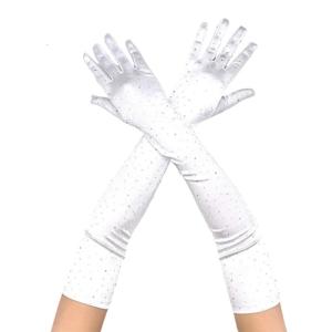 2lots Stylish Rhinestones Meshes Gloves Long Elegant Mittens Women Fashion Glove for Fashion Party Enthusiasts