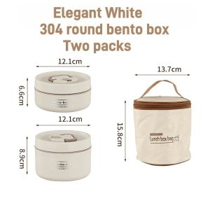 2 Layers Lunch Box Set Thermal Food Container Stainless Steel Bento Box With Bag For Kids & Adults