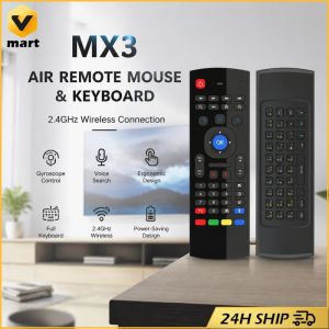 MX3 Backlit Air Mouse Smart Voice Remote Control 2.4G RF Wireless Keyboard for Android TV Box X96 Mini H96 MAX