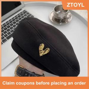 【ZTOYL】 Cotton Phụ Nữ Mũ Berets Mùa Đông Mũ Cổ Điển Pháp Sọc Trên Mũ Quân Đội Mũ Họa Sĩ Mùa Thu Mùa Đông Đường Phố Hình Bát Giác Mũ Beret