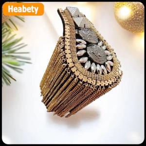 【2-3 days delivery】 1Pc Fashion Handmade Shoulder Jewelry Tassel Rhinestones Epaulettes Clothing Accessories Brooch Epaulet Shoulder Brooches Gift