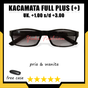 GRATISS BOX - Kacamata Baca Lensa Plus (+) Ukuran ( +100 s.d +3.00 ) Kacamata Plus Khusus Baca Rabun Dekat Super Fokus Pria Wanita Lensa Gelap Hitam Model Korea Trendy Fashion Style Reading Glasses Termurah Bisa COD