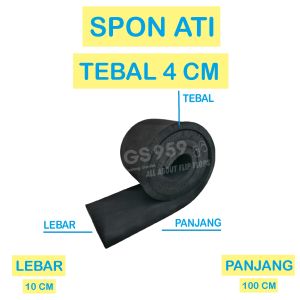 SPON ATI / BUSA ATI / SPON EVA TEBAL 4 CM WARNA HITAM BENTUK POTONGAN PERSEGI PANJANG