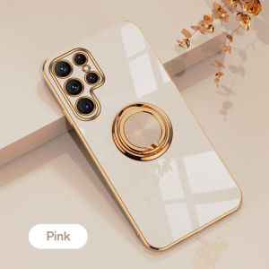 RICHMENT Shockproof Plating Ring Stand Car Magnetic Holder Soft TPU Protective Case Cover with 360°Ring Holder Stand For Samsung Galaxy S23 FE S23FE S23 Ultra S23 Plus S23Ultra S22 Ultra S22 Plus S22Ultra(SG Local Seller + FREE SHIPPING))