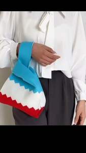 🇸🇬[SG Stock] - Candy Color Knit Tote Bag Women Handbags Cute  Shopping Reusable Sling Bag