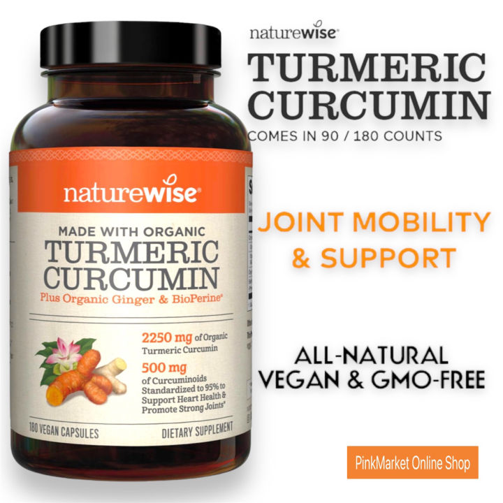 NatureWise, Turmeric Curcumin Plus Bioperine & Ginger 2250mg, Organic ...