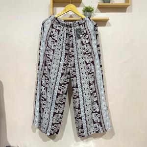 Celana Kulot Wanita Rayon Motif Kekinian - Celana Panjang Adem
