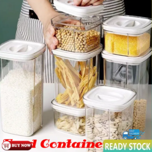 Food Sealing Jar Airtight Container Food Storage Twist Lock Milk Storage Container Transparent Food Sealed Tank PET Leak Proof Canister Kitchen Seal Storage Tank Dry Food Candy Pasta Stackable Jars