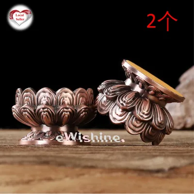 2 x Alloy Lotus Lamp Candle Stand