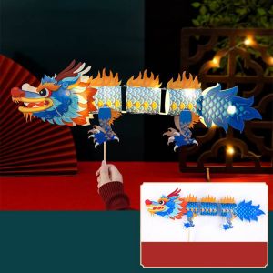 CMIEN7 Handmade Mid Autumn Chinese Lantern Material Bag Craft Kit Mid-Autumn Festival Lantern Creative Dance Dragon Dragon Lantern LED Decorative Lantern