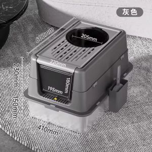 PREMIUM Stainless Steel Enclosed Cat Litter Box  Large Closed Cat Litter Container  Stainless Steel Cat Toilet