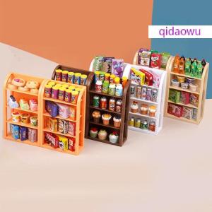 qidaowu 1:12 Dollhouse Miniature Supermarket Shelf Display Stand Storage Rack Scene Decor Toy Doll House Accessories