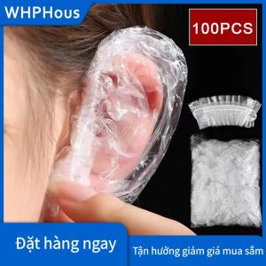 WHPHous 100pcs dùng một lần earmuff stransparent không thấm nước earmuffs Thuốc nhuộm tóc Perm màu nhựa earmuffs