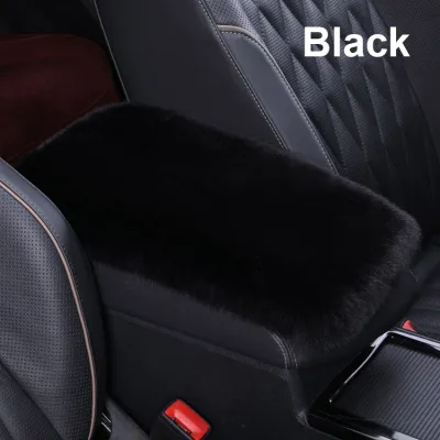 【Local Warehouse】Universal Car Plush Armrest Cover Faux Fur Auto Center Arm Rest Console Pad Wool Cushion Protector Wool Plush Armrest Pad Car Armrest Box Cushion Mat Center Console Soft Armrest Protector Cushion Plush Armrest Cover Car Interior Decoratio