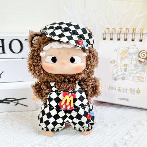 [Baby clothes only] Black play baby clothes OZAI vinyl blind box doll clothes diamond grid M Danglao overalls