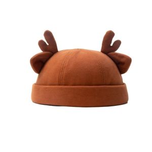 MAELIN Tai Hươu Mũ vỏ dưa Màu đơn sắc Bông Mũ len Thường ngày Hip Hop Mũ Docker Ngoài trời