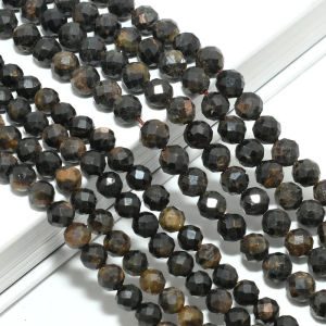 Natural Black Star Sapphire Faceted Round Beads 5.3mm-5.5mm/6mm