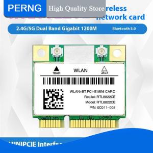 [PERNG] Tehe 1 Set For Laptop PC Windows 10 11 RTL8822CE RTL8821CE Wifi Card And Antenna 802.11AC Network Mini Pcie BT5.0