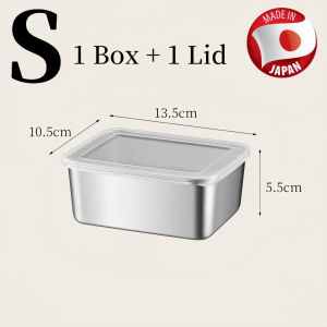 marvin agustin 304 Stainless Steel Japanese Style Tray Food Storage Box with Lid Household Fresh-keeping Box Tray BBQ Food Trays with Lid Fruit Containers Food Trays for Picnic