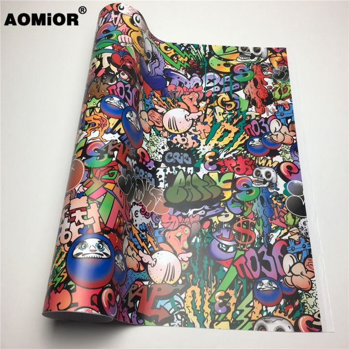 HD Cartoon Sticker Bomb Wrap Camo Vinyl Wrap Film Sticker Graffiti
