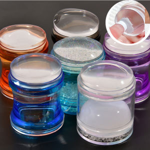 4cm(1 Set) Round Jelly Transfer Painting Stamper With Scraper French Nail Art Tools Manicure  Funnel Shape Image Plate Stamper h260819