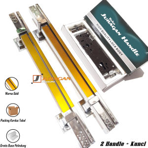 Gagang Pintu Depan Minimalis 45 cm - Handle Pintu Rumah Terbaru - Handle Pintu 1 Set Kunci Minimalis