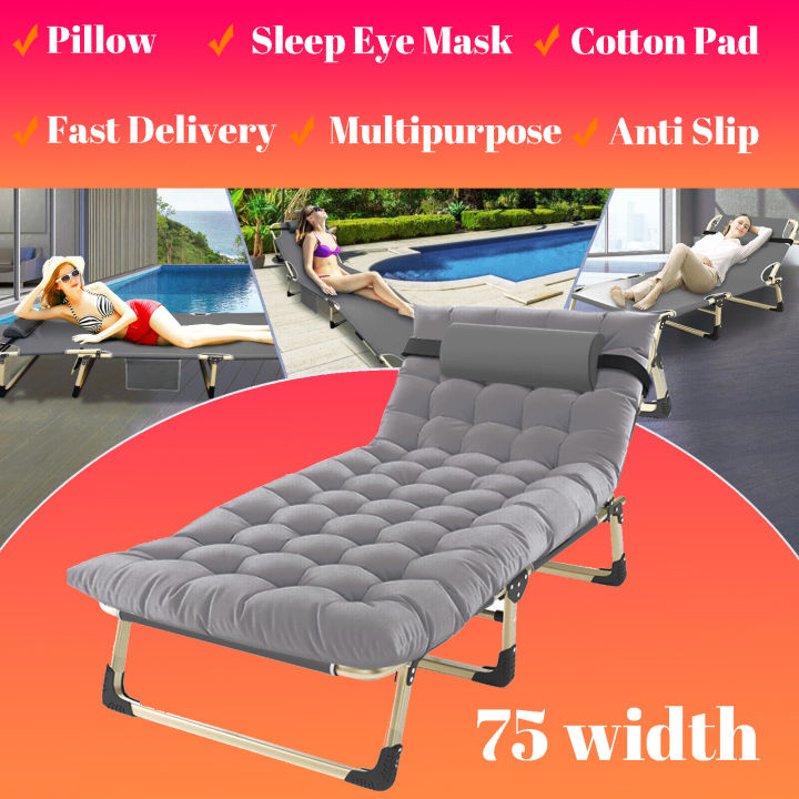 Folding Bed Portable Beds with Foam Pad Mattress Military Folding Bed ...