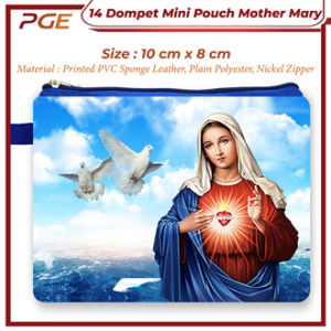 Dompet Mini Pouch Bunda Maria (JUAL PER 5PCS) Mother Mary Souvenir Rosario Katolik