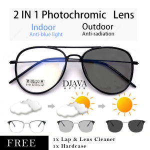 Kacamata wanita pria / paket lensa photocromic 2191 free lensa minus anti radiasi
