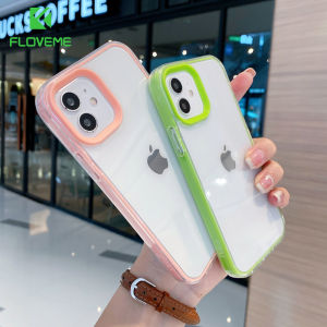 FLOVEME Fashion Transparent Phone Case For iphone 14 13 12 11 Pro Max 14 Plus Candy Color Clear Bumper Soft TPU Back Cover For iphone X XR XS Max 7 8 Plus