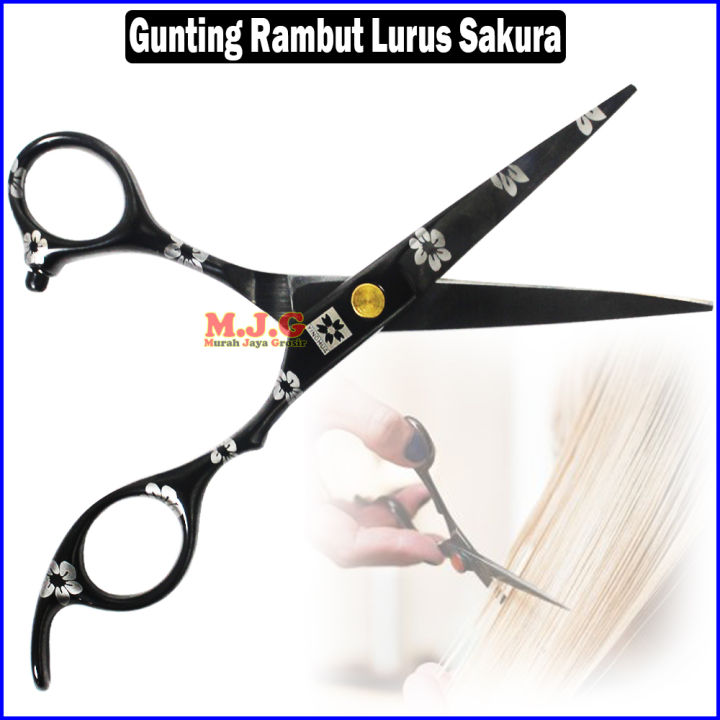 Gunting Rambut Lurus Model Flat Cut 6 Inch Stainless Steel Yinghua Sakura Lazada Indonesia 