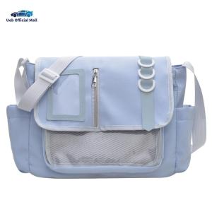 Ueb Official Mall ✪Y2K Japanese School Bag Solid Color Itabag Transparent Shoulder Bag Lightweight for Women Casual Daily Travel