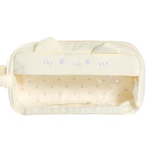 SIRENXI Bộ nhớ máy tính để bàn Hộp đựng bút chì hình mèo Y2k Dots Túi đựng bút chì Dung lượng lớn Túi đựng bút kiểu Hàn Quốc Hộp đựng mỹ phẩm trang điểm Đa chức năng Túi đựng văn phòng phẩm bằng vải Giá đựng văn phòng phẩm