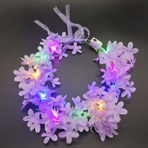 MLADEN LED Women Girl Glow Light Up Headband Bridal Flower Wreath Crown Neon Party Gift Luminous Festival Hairband