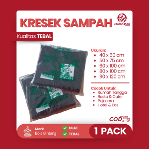 Kantong Plastik Sampah Tebal 1 Pack - Kresek Sampah Trashbag Plastik Packing