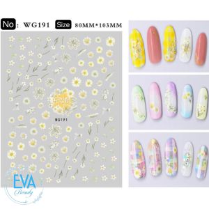 Sticker Dán Móng Tay 3D Dạng Decal Dán Chống Nước Hoạ Tiết Bông Hoa Daisy Flower  JO1236