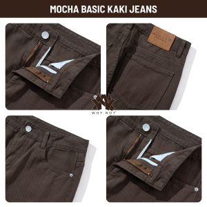 Quần Jean Nam WHY NOT Beige Basic Jean- Quần Jeans Nam Màu Be Form Straight Fit Phong Cách Clean Fit