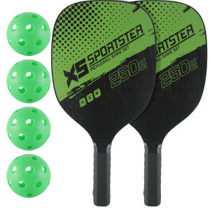 Pickleball Rackets Set Pickleball Paddle Set of 2 Rackets and 4 Pickleballs Balls Pickle-Ball Racquet with Balls