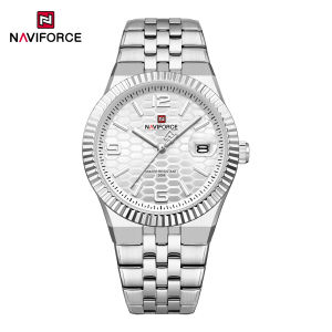 NAVIFORCE Original Mens Business Watch Analog Quartz Stylish Surface 30m Waterproof Brand New Stainless Steel Strap Luminous Casual Fashion Watches NF9277